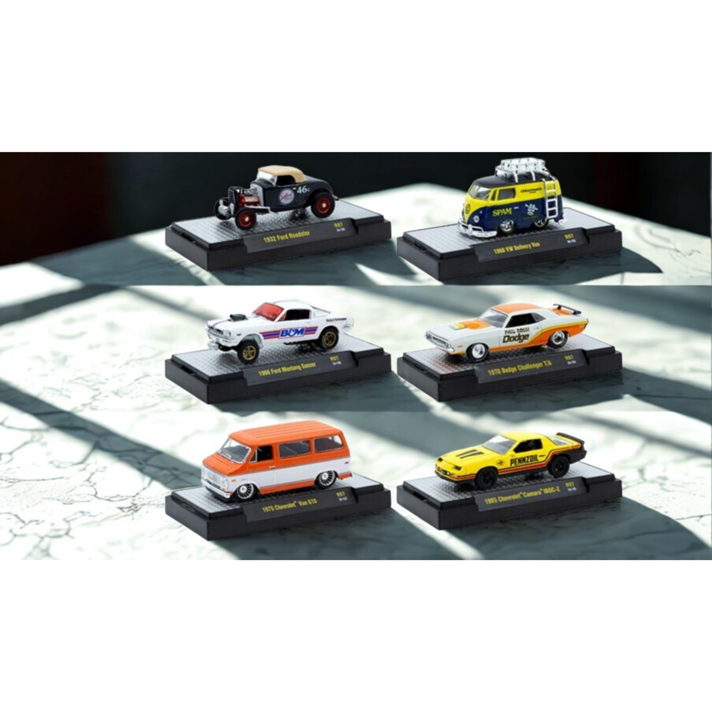 M2 Machines 1:64 Auto-Thentics Release 97 Assortment (Set of 6) - Iconic Performance & Classic Utility