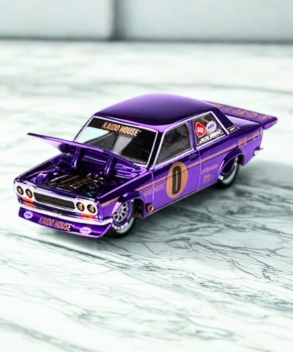 Kaido House x Mini GT 1:64 Datsun 510 Pro Street Anniversary Edition – Purple